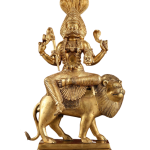 Pure Brass Pratyangira Devi Bhadrakali Statue - 19" Antique Tone | Fierce Divinity | Intricately Crafted | Powerful Protection | Narasimhi Simhamukhi Atharvana